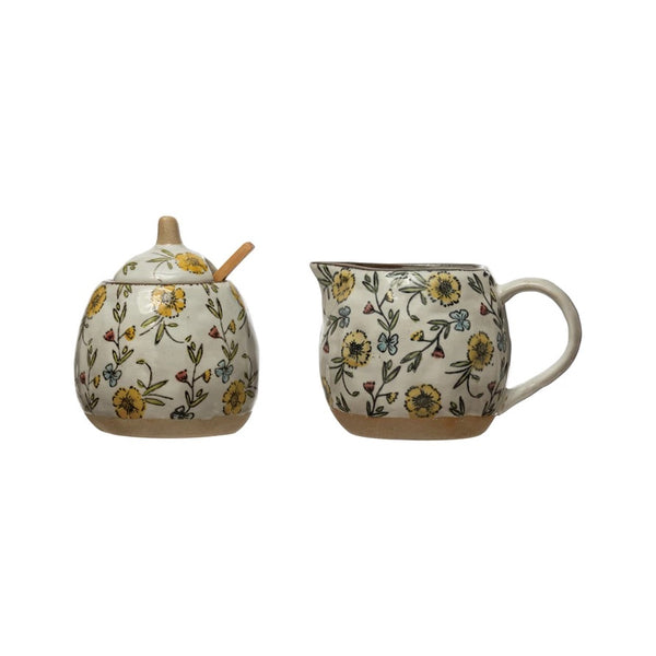 Floral Sugar + Creamer Set