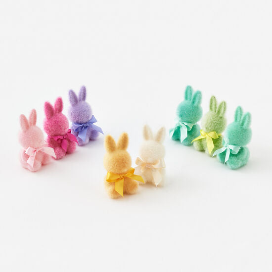 Flocked Sitting Bunny | 3.75"