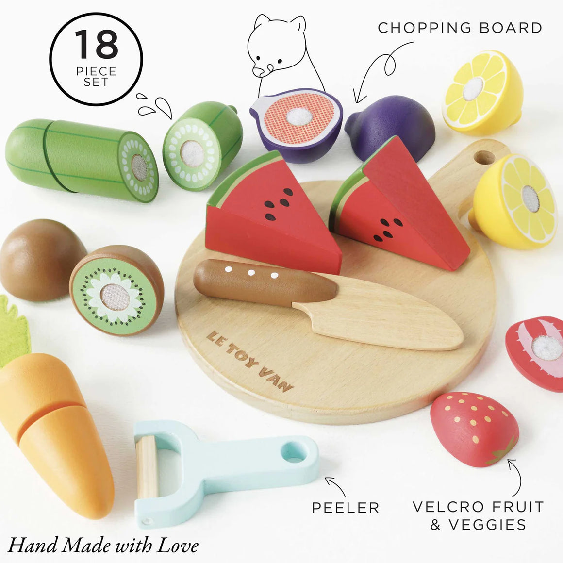 Toy | Wood Chopping Board + Play Food