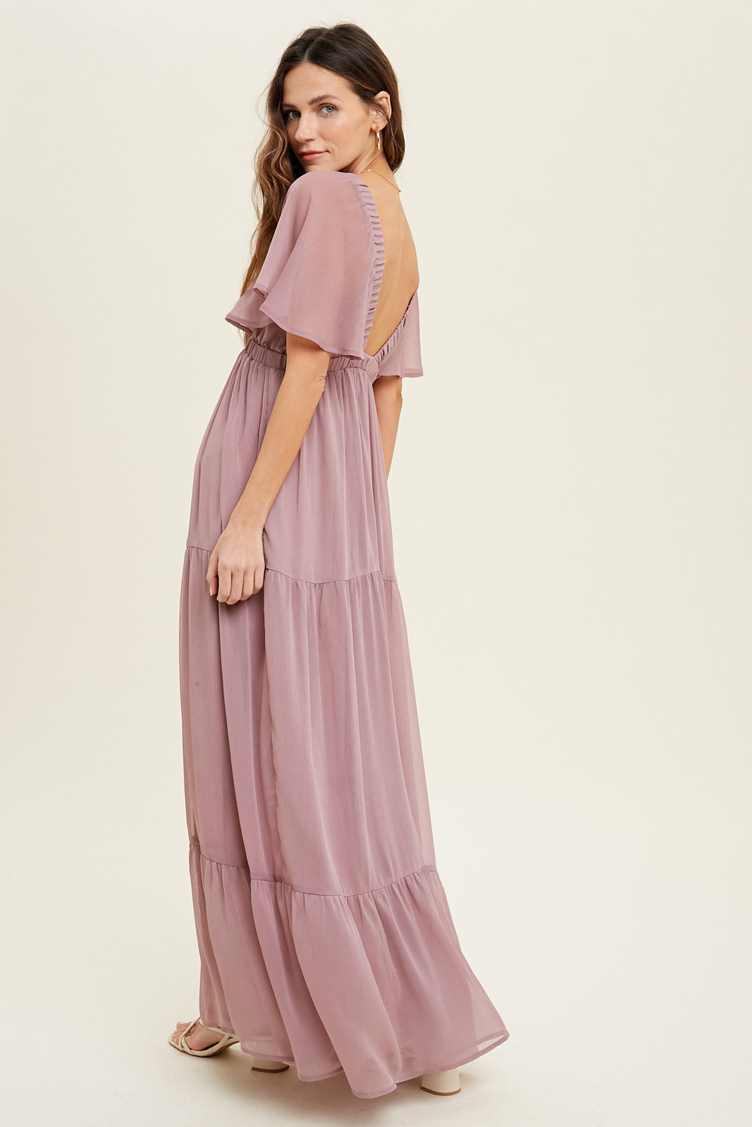 Chiffon Maxi Dress | Mauve