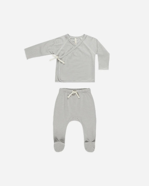 Newborn Set | Blue Micro Stripe