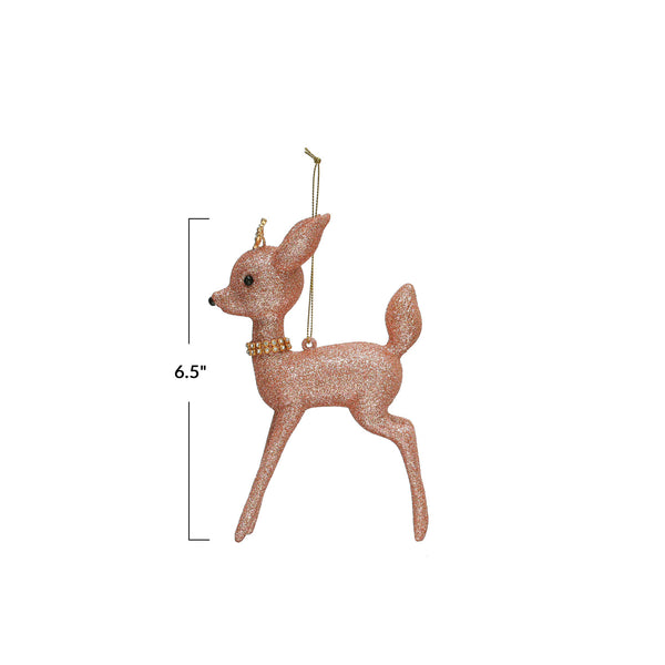 Ornament | Pink Glitter Deer