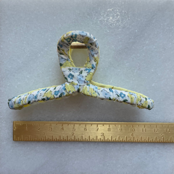 Claw Clip | Twist Double Floral | Yellow