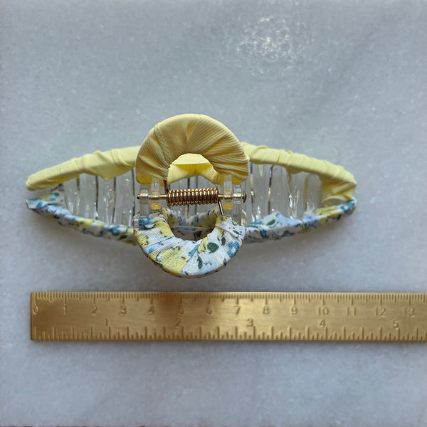 Claw Clip | Twist Double Floral | Yellow