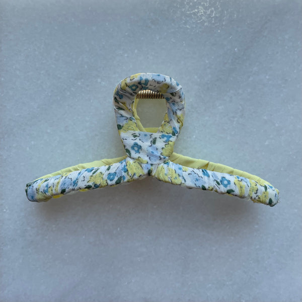 Claw Clip | Twist Double Floral | Yellow