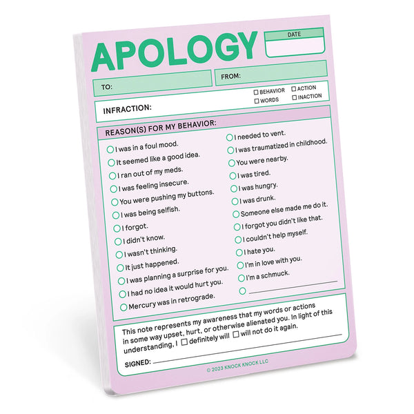Notes | Apology