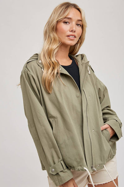 Jacket | Drawstring Hood Olive