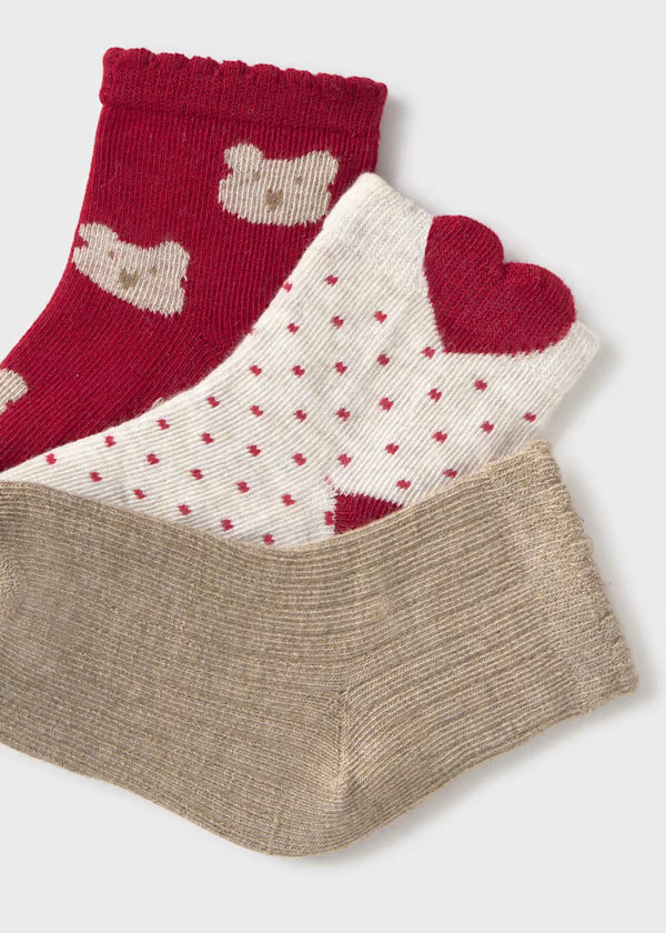 Toddler Sock Set | Red Hearts