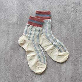 Socks | Mesh Stripe Cream