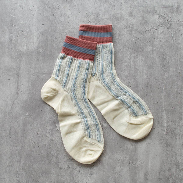 Socks | Mesh Stripe Cream