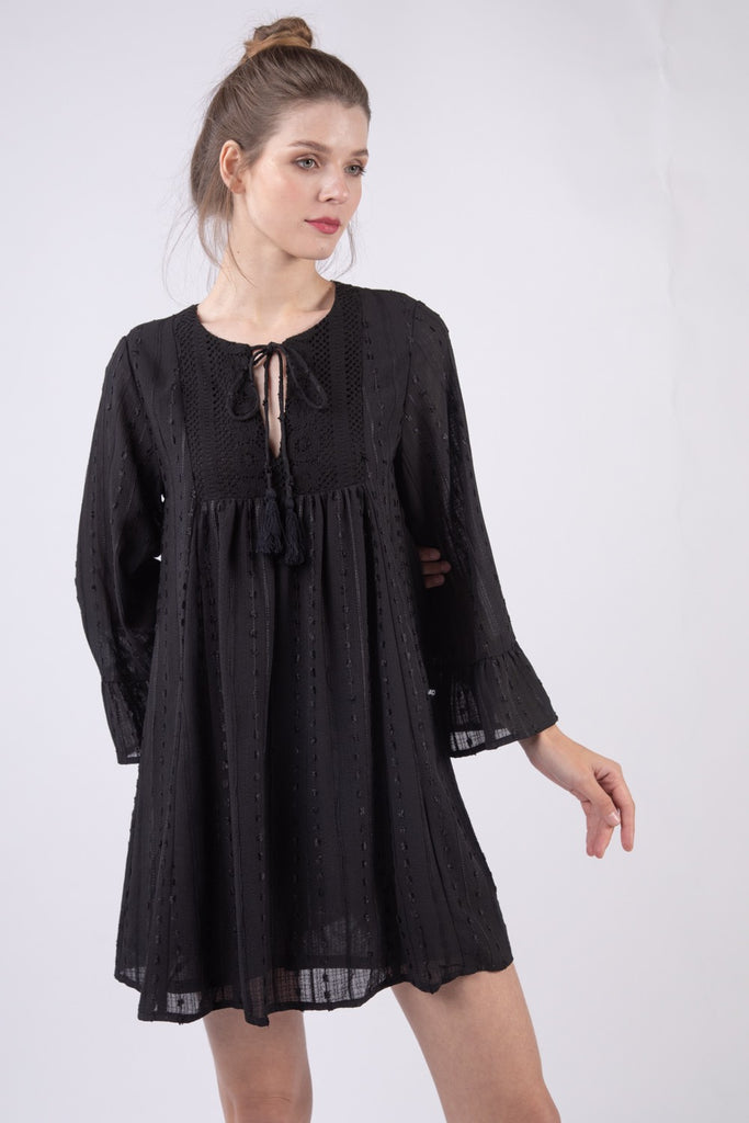 chinese dress ladies Black Boho Lace Maxi Dress – V-Neck A-Line Ankle Length Dress in Black | Women's Boho Fashion | XL main image 1