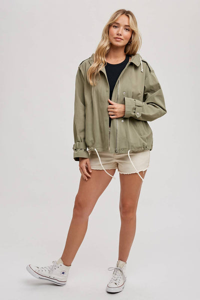 Jacket | Drawstring Hood Olive