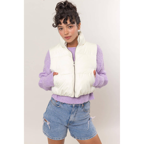 cropped puffer vest