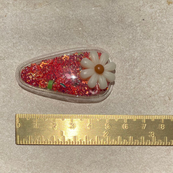 Snap Clip | Confetti White Daisy