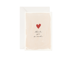 Blush Thank You Greeting Card With Heart "Thankful Heart"