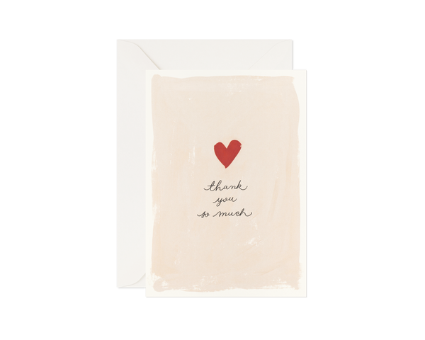Blush Thank You Greeting Card With Heart "Thankful Heart"