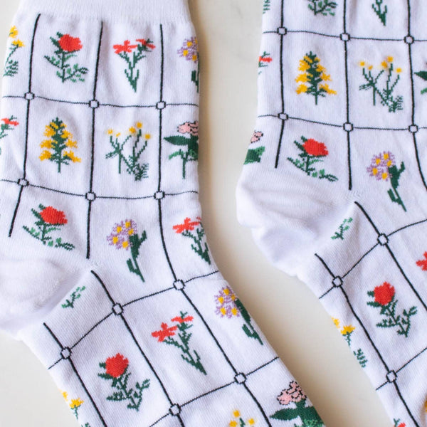 floral pane socks