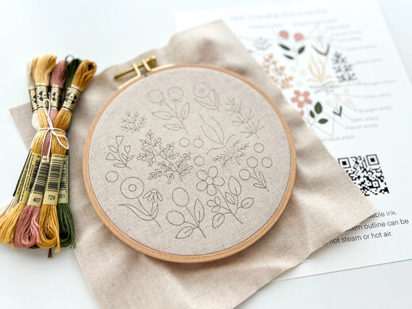 Floral Embroidery Craft Kit