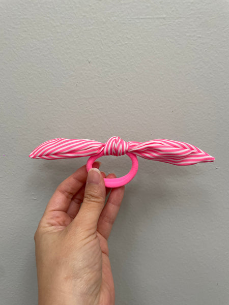 Hair Tie | Stripe Neon Pink