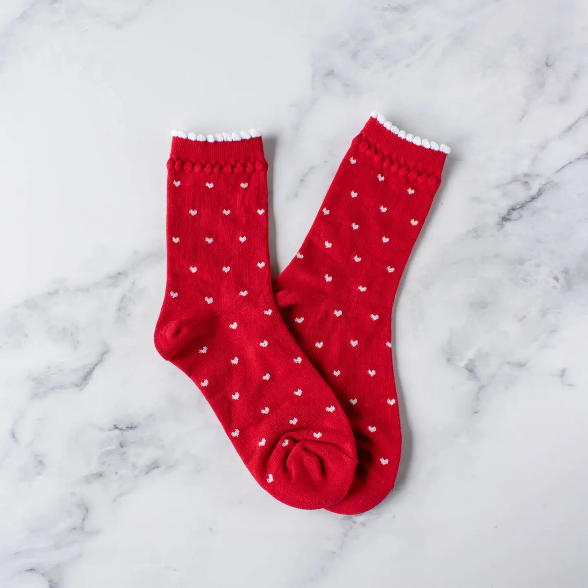 Socks | Hearts Red White