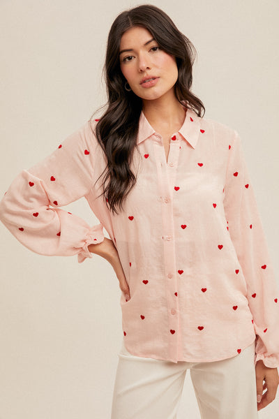 Tops | Button Down Heart