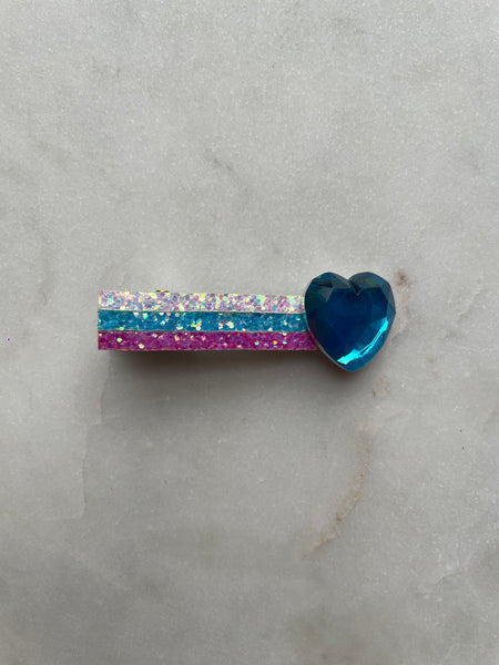 Alligator Clip | Blue Heart