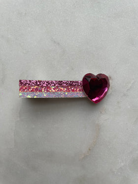 Alligator Clip | Pink Heart