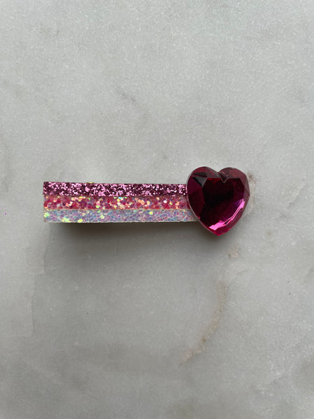 Alligator Clip | Pink Heart