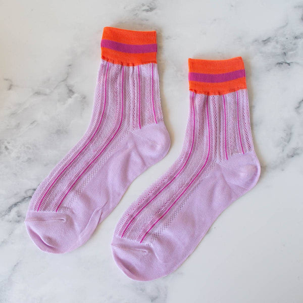 lilac stripe socks