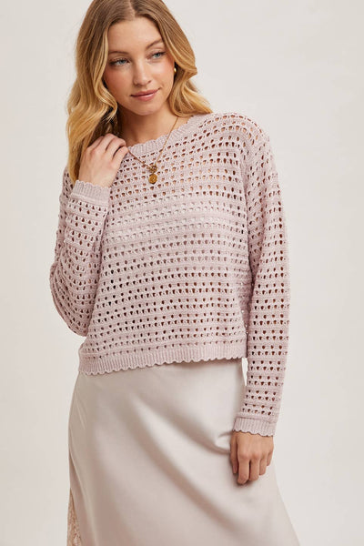 mauve knit crop