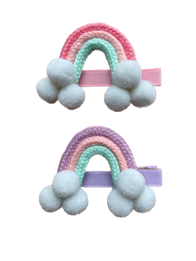 pastel rainbow hair clip