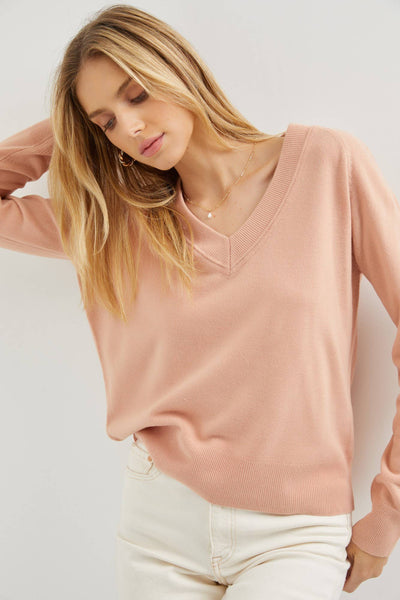 peach vneck sweater