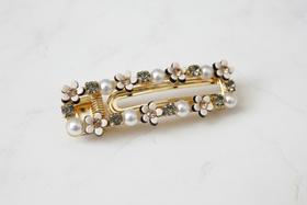pearl flower barrette