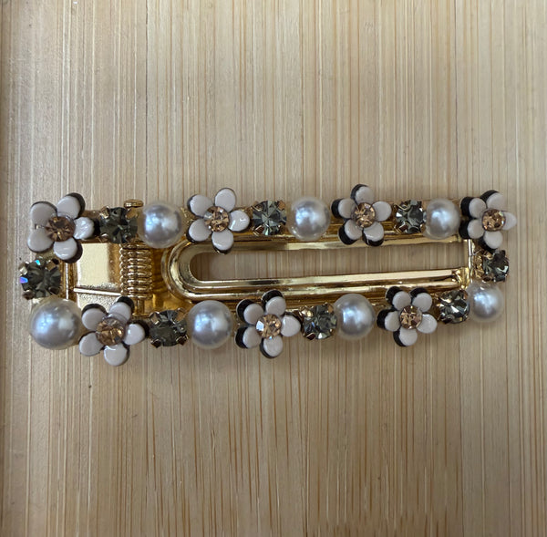 Hair Clip | Flower Pearls Pink