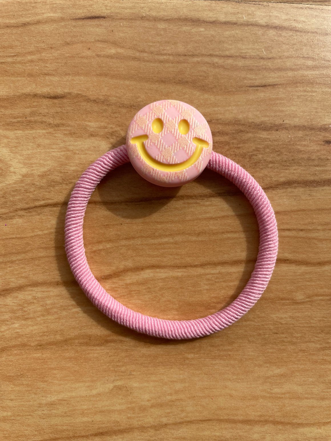 Hair Elastic | Smile Button | Pink