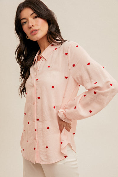 Tops | Button Down Heart