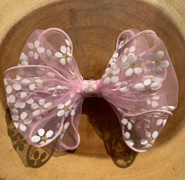 Sheer Daisy Hair Cip | Pink