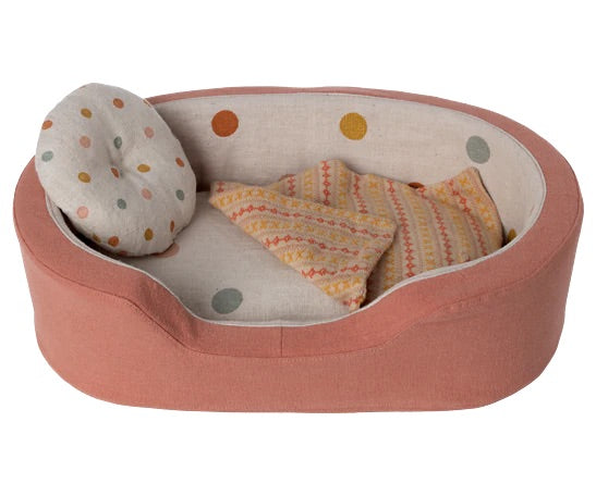 Plush Dog Basket | Coral