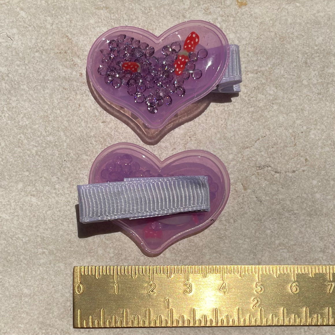 Hair Clip Set | Neon Hearts Purple