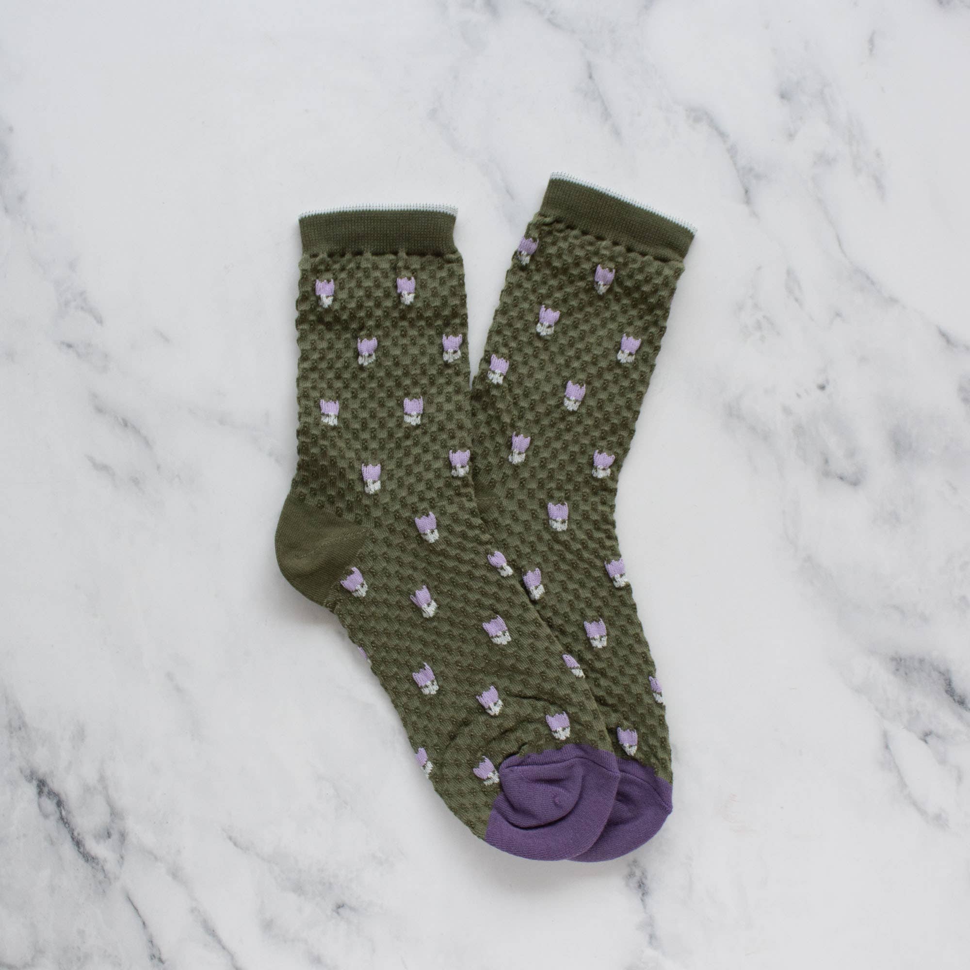 Socks | Embossed Floral Olive - GIFTY Socks | Embossed Floral Olive - GIFTY