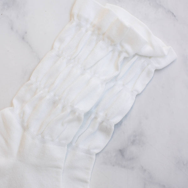 white scrunchie socks