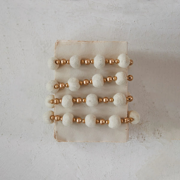 Garland | Natural Wool Felt Ball
