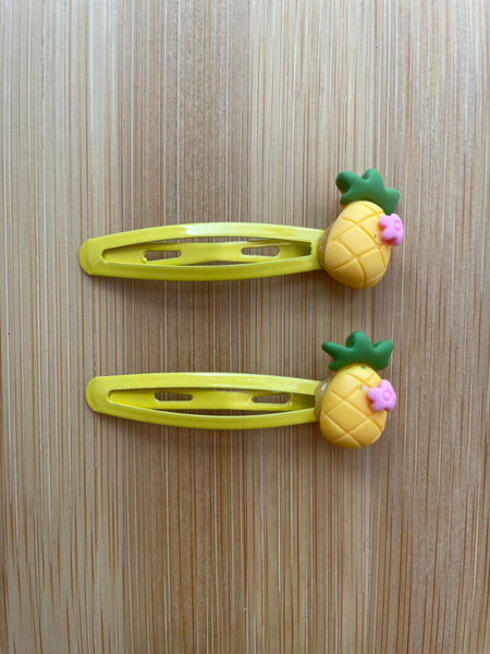 yellow pineapple snap clips