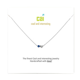 Necklace | Silver Mini Heart Birthstone | Sapphire-September
