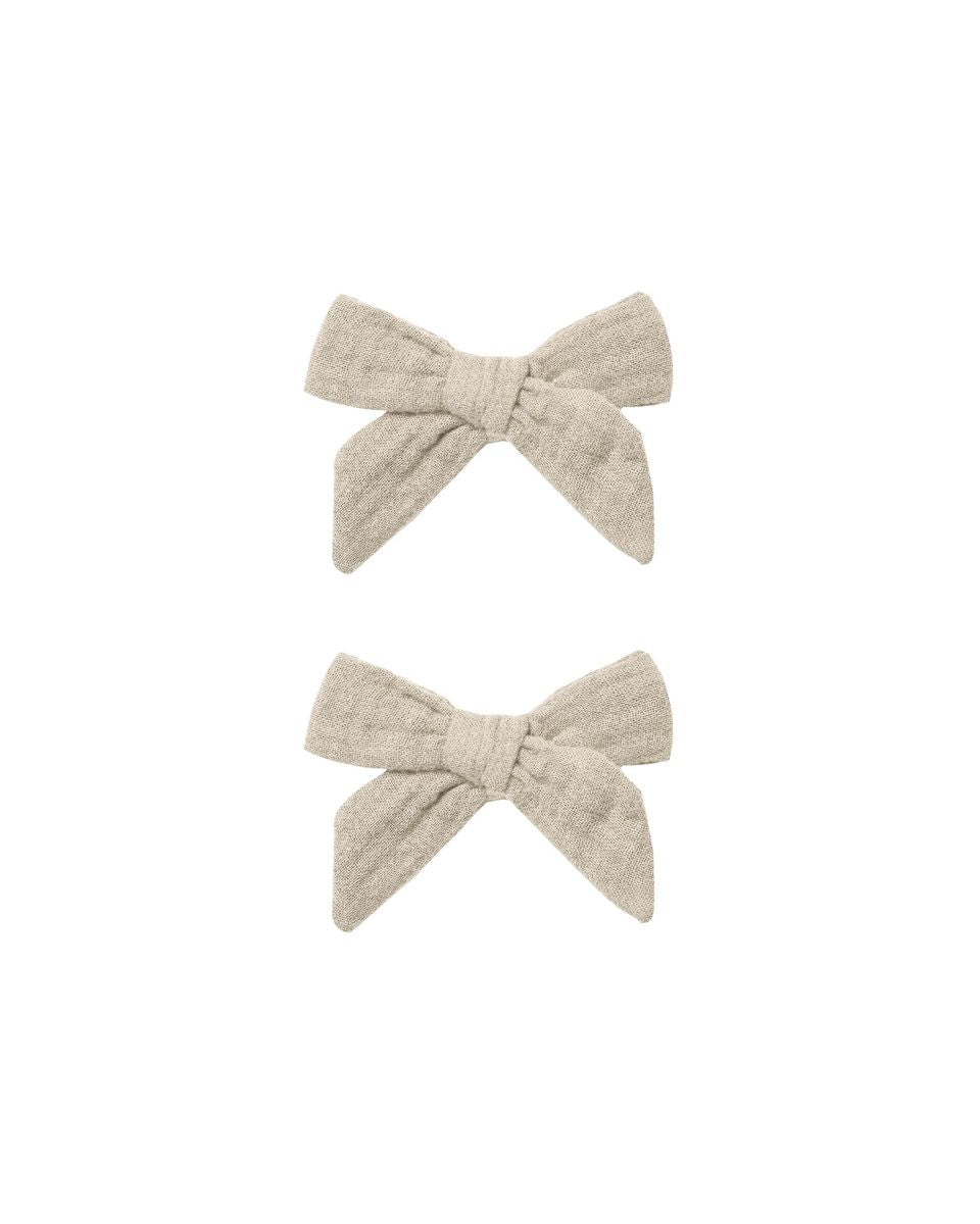 Bow with Clip | Stone | Set of 2