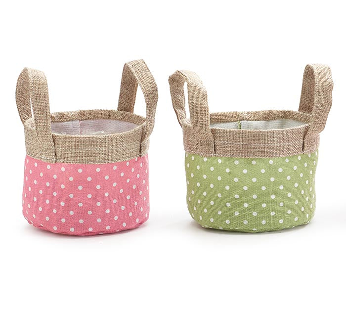 Canvas Pot Cover | Spring Polka Dot