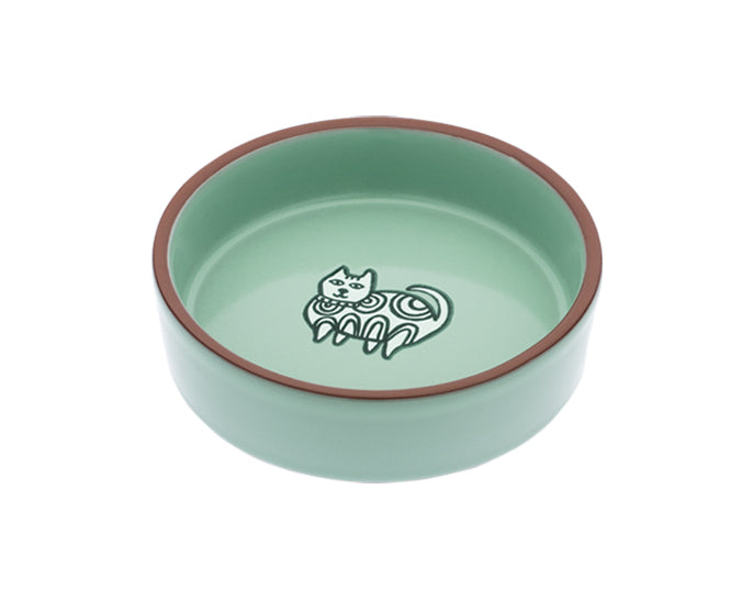 Medium Cat Bowl | Henna in Jade
