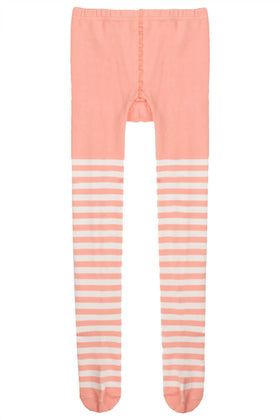 Stripe Tights | Peach Cream