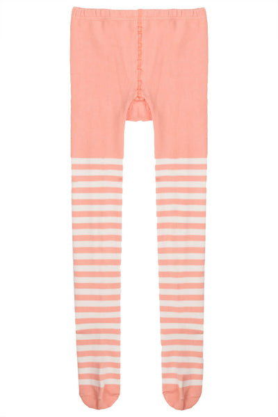 Stripe Tights | Peach Cream