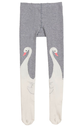 Swan Tights | Grey Cream